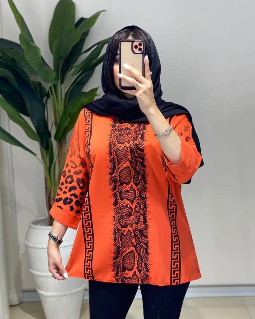 شومیز زنانه جنس کرپ الیزه پلنگی